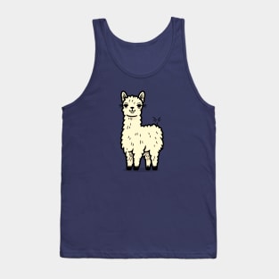 Adorable Llama Character, Happy Animal Doodle Tank Top
